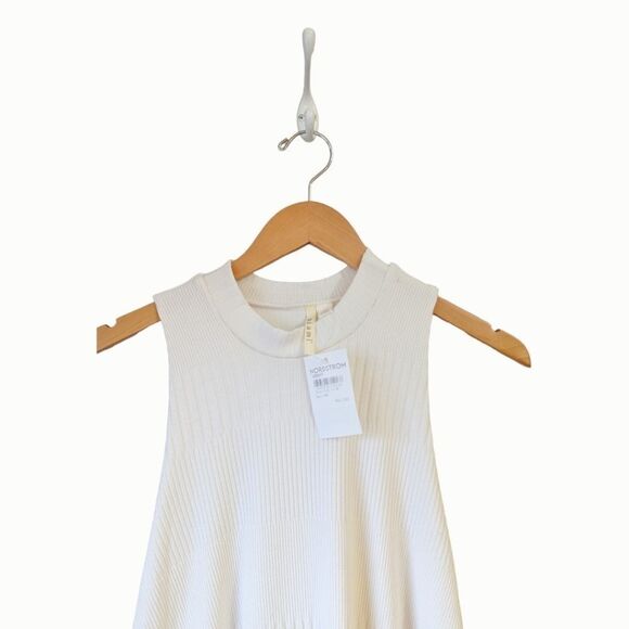 Ribbed Neutral Colorblock Sleeveless Summer Casual Dress women's sz S NWT - Picture 2 of 8